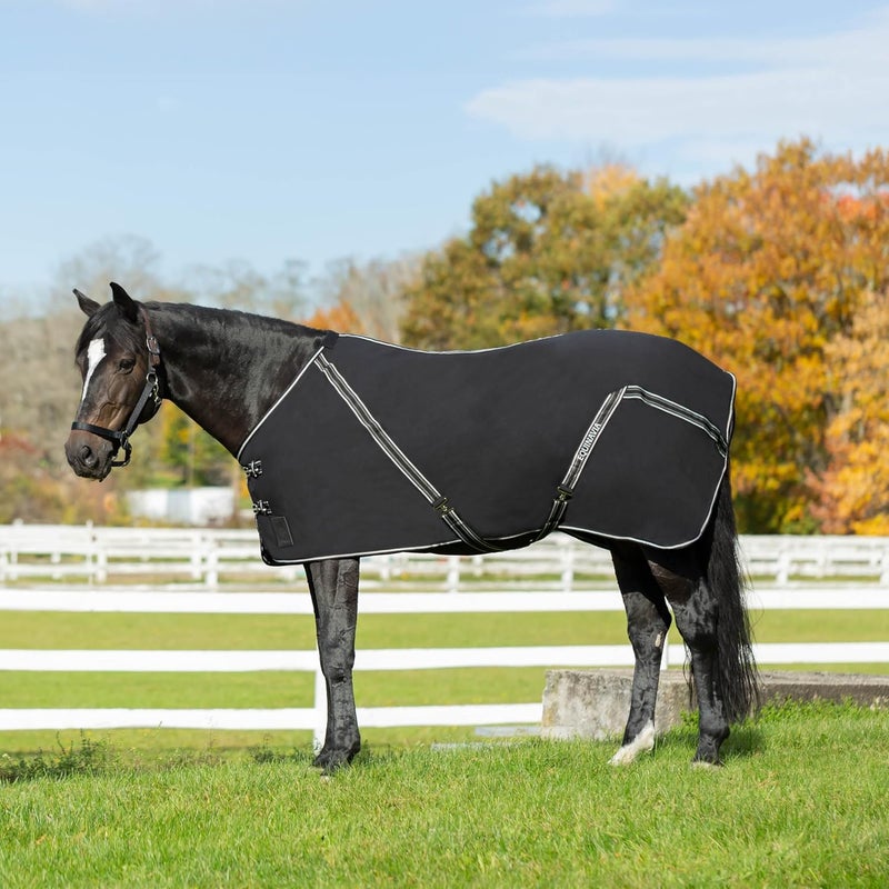 Equinavia Fryd 100% Cotton Stable Blanket for Horses | No Fill - Black - 76 in - Image 2